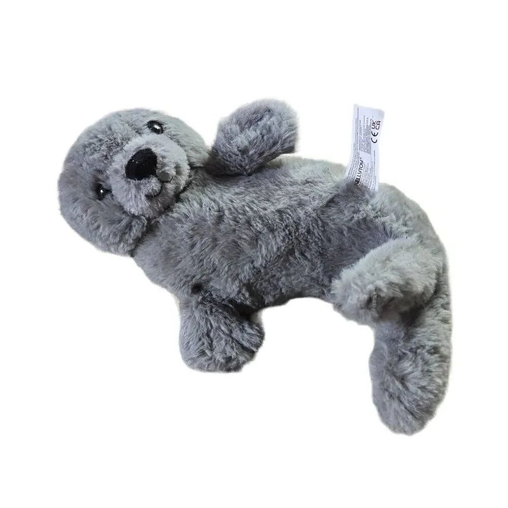 Kellytoy Gray Laying  Sea Lion Seal Plush Stuffed Animal Toy 12"